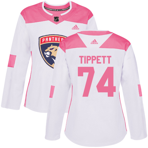 Dámské NHL Florida Panthers dresy 74 Owen Tippett Authentic Bílý Růžový Adidas Fashion