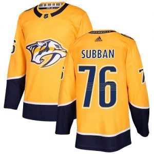 Pánské NHL Nashville Predators dresy 76 P.K Subban Authentic Zlato Adidas Domácí