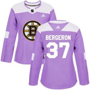 Dámské NHL Boston Bruins dresy Patrice Bergeron 37 Authentic Nachový Adidas Fights Cancer Practice