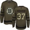 Dětské NHL Boston Bruins dresy Patrice Bergeron 37 Authentic Zelená Adidas Salute to Service