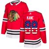 Pánské NHL Chicago Blackhawks dresy 88 Patrick Kane Authentic Červené Adidas USA Flag Fashion