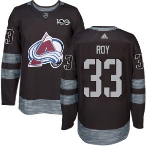 Pánské NHL Colorado Avalanche dresy 33 Patrick Roy Authentic Černá Adidas 1917 2017 100th Anniversary