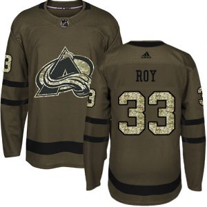 Pánské NHL Colorado Avalanche dresy 33 Patrick Roy Authentic Zelená Adidas Salute to Service