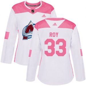 Dámské NHL Colorado Avalanche dresy 33 Patrick Roy Authentic Bílý Růžový Adidas Fashion