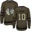 Pánské NHL Chicago Blackhawks dresy 10 Patrick Sharp Authentic Zelená Adidas Salute to Service