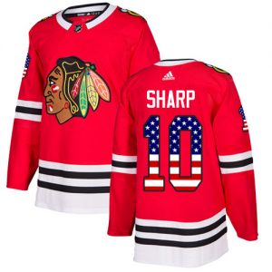 Pánské NHL Chicago Blackhawks dresy 10 Patrick Sharp Authentic Červené Adidas USA Flag Fashion