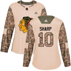 Dámské NHL Chicago Blackhawks dresy 10 Patrick Sharp Authentic Camo Adidas Veterans Day Practice