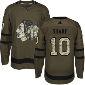 Dětské NHL Chicago Blackhawks dresy 10 Patrick Sharp Authentic Zelená Adidas Salute to Service