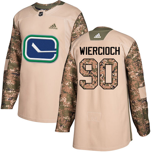 Dětské NHL Vancouver Canucks dresy 90 Patrick Wiercioch Authentic Camo Adidas Veterans Day Practice