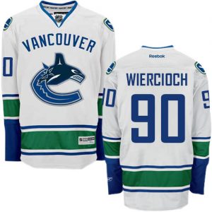 Dětské NHL Vancouver Canucks dresy 90 Patrick Wiercioch Authentic Bílý Reebok Venkovní hokejové dresy