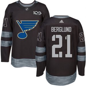 Pánské NHL St. Louis Blues dresy 21 Patrik Berglund Authentic Černá Adidas 1917 2017 100th Anniversary