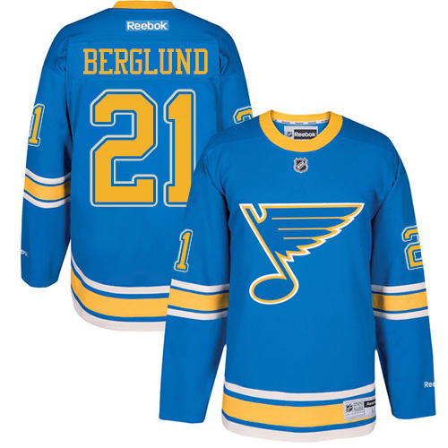 Pánské NHL St. Louis Blues dresy 21 Patrik Berglund Authentic modrá Reebok 2017 Winter Classic