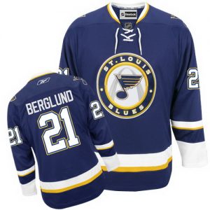 Pánské NHL St. Louis Blues dresy 21 Patrik Berglund Authentic Námořnická modrá Reebok Alternativní hokejové dresy