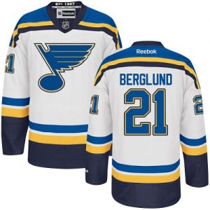 Pánské NHL St. Louis Blues dresy 21 Patrik Berglund Authentic Bílý Reebok Venkovní hokejové dresy