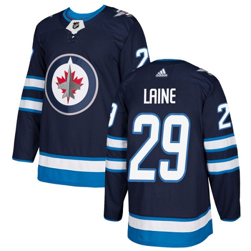 Pánské NHL Winnipeg Jets dresy 29 Patrik Laine Authentic Námořnická modrá Adidas Domácí