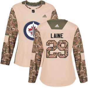 Dámské NHL Winnipeg Jets dresy 29 Patrik Laine Authentic Camo Adidas Veterans Day Practice