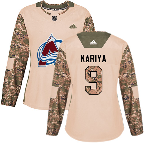 Dámské NHL Colorado Avalanche dresy 9 Paul Kariya Authentic Camo Adidas Veterans Day Practice