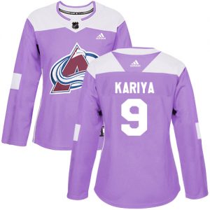 Dámské NHL Colorado Avalanche dresy 9 Paul Kariya Authentic Nachový Adidas Fights Cancer Practice