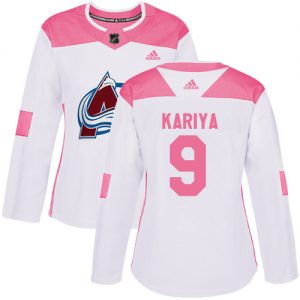 Dámské NHL Colorado Avalanche dresy 9 Paul Kariya Authentic Bílý Růžový Adidas Fashion
