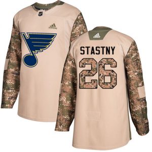 Pánské NHL St. Louis Blues dresy 26 Paul Stastny Authentic Camo Adidas Veterans Day Practice