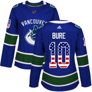 Dámské NHL Vancouver Canucks dresy 10 Pavel Bure Authentic modrá Adidas USA Flag Fashion