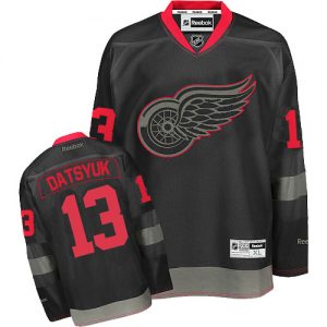 Pánské NHL Detroit Red Wings dresy 13 Pavel Datsyuk Authentic Černá Reebok hokejové dresy