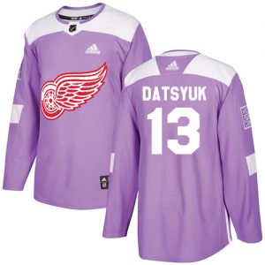 Pánské NHL Detroit Red Wings dresy 13 Pavel Datsyuk Authentic Nachový Adidas Fights Cancer Practice