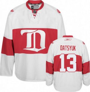 Pánské NHL Detroit Red Wings dresy 13 Pavel Datsyuk Authentic Bílý Reebok Alternativní Winter Classic