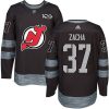 Pánské NHL New Jersey Devils dresy 37 Pavel Zacha Authentic Černá Adidas 1917 2017 100th Anniversary