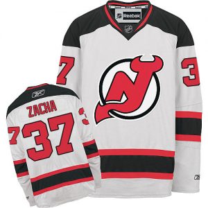 Pánské NHL New Jersey Devils dresy 37 Pavel Zacha Authentic Bílý Reebok Venkovní hokejové dresy