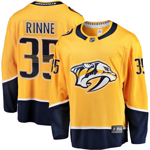 Pánské NHL Nashville Predators dresy 35 Pekka Rinne Breakaway Zlato Fanatics Branded Domácí