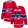 Pánské NHL Montreal Canadiens dresy 13 Peter Holland Authentic Červené Adidas USA Flag Fashion