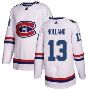 Pánské NHL Montreal Canadiens dresy 13 Peter Holland Authentic Bílý Adidas 2017 100 Classic