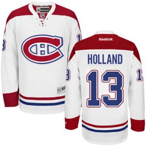 Dětské NHL Montreal Canadiens dresy 13 Peter Holland Authentic Bílý Reebok Venkovní hokejové dresy