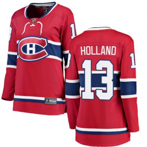 Dámské NHL Montreal Canadiens dresy 13 Peter Holland Breakaway Červené Fanatics Branded Domácí