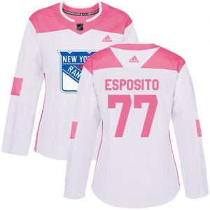 Dámské NHL New York Rangers dresy 77 Phil Esposito Authentic Bílý Růžový Adidas Fashion