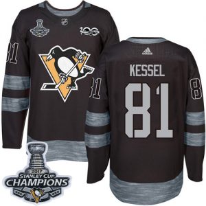 Pánské NHL Pittsburgh Penguins dresy 81 Phil Kessel Authentic Černá Adidas Stanley Cup Champions 1917 2017 100th Anniversary