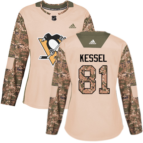 Dámské NHL Pittsburgh Penguins dresy 81 Phil Kessel Authentic Camo Adidas Veterans Day Practice