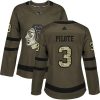 Dámské NHL Chicago Blackhawks dresy 3 Pierre Pilote Authentic Zelená Adidas Salute to Service