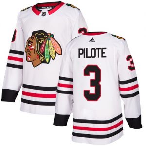 Dámské NHL Chicago Blackhawks dresy 3 Pierre Pilote Authentic Bílý Adidas Venkovní