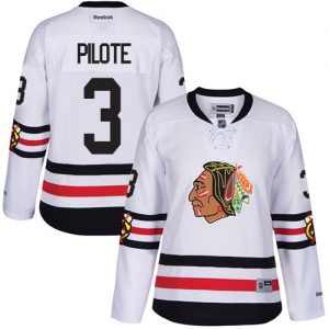 Dámské NHL Chicago Blackhawks dresy 3 Pierre Pilote Authentic Bílý Reebok 2017 Winter Classic