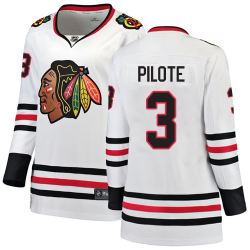 Dámské NHL Chicago Blackhawks dresy 3 Pierre Pilote Breakaway Bílý Fanatics Branded Venkovní