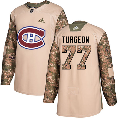 Pánské NHL Montreal Canadiens dresy Pierre Turgeon 77 Authentic Camo Adidas Veterans Day Practice