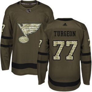 Pánské NHL St. Louis Blues dresy Pierre Turgeon 77 Authentic Zelená Adidas Salute to Service