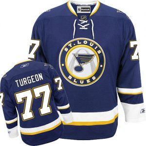Pánské NHL St. Louis Blues dresy Pierre Turgeon 77 Authentic Námořnická modrá Reebok Alternativní hokejové dresy