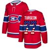 Pánské NHL Montreal Canadiens dresy Pierre Turgeon 77 Authentic Červené Adidas USA Flag Fashion
