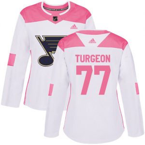 Dámské NHL St. Louis Blues dresy Pierre Turgeon 77 Authentic Bílý Růžový Adidas Fashion