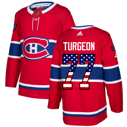 Dětské NHL Montreal Canadiens dresy Pierre Turgeon 77 Authentic Červené Adidas USA Flag Fashion