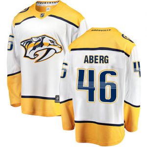 Pánské NHL Nashville Predators dresy 46 Pontus Aberg Breakaway Bílý Fanatics Branded Venkovní