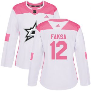 Dámské NHL Dallas Stars dresy 12 Radek Faksa Authentic Bílý Růžový Adidas Fashion